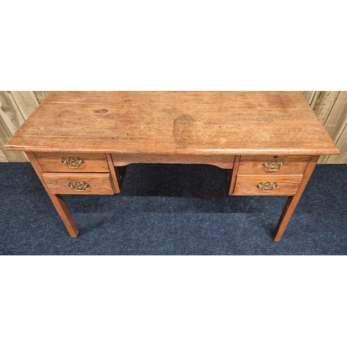 240 - Early 20th century Oak Teachers school desk with fitted brass handles [77x137x76cm]