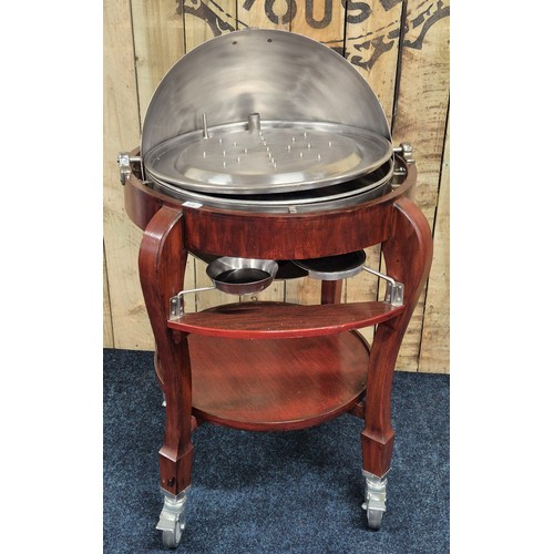 275 - 20th century art deco style design chrome meat carving trolley. [119cm high]