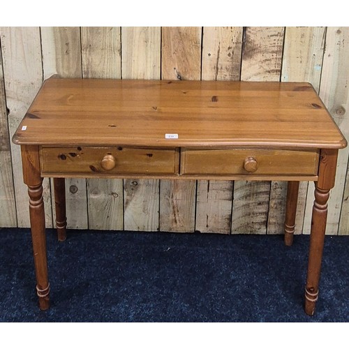 239 - Pine two drawer console table [73x104x41cm]