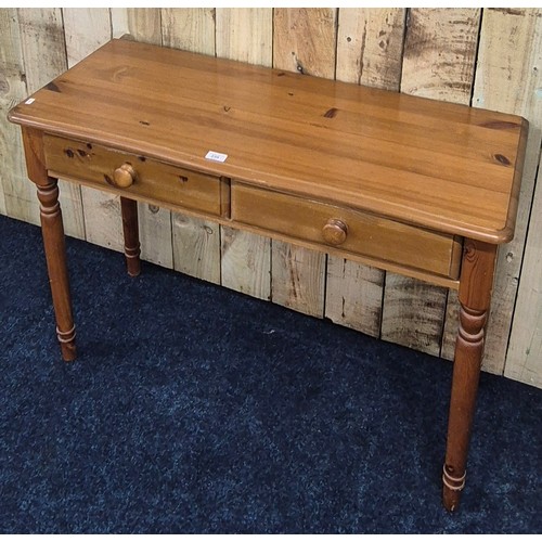 239 - Pine two drawer console table [73x104x41cm]