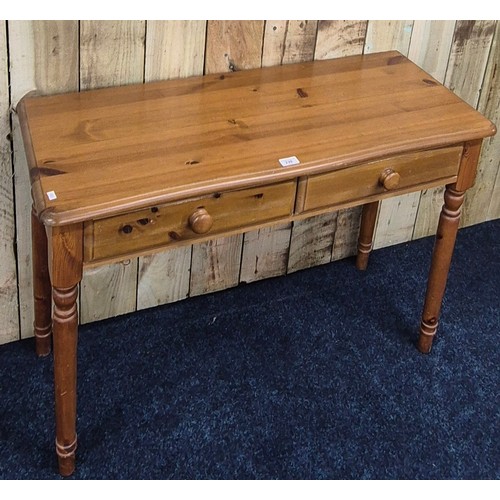 239 - Pine two drawer console table [73x104x41cm]