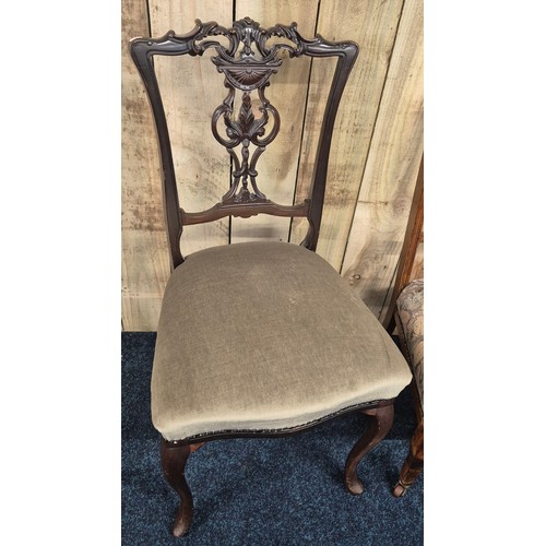 235 - A Collection of three 19th century carved back nursing chairs