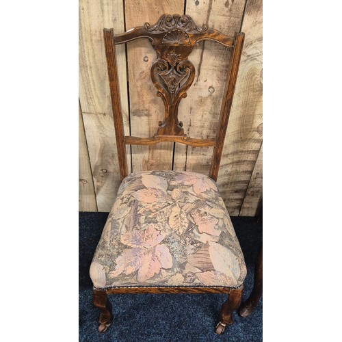 235 - A Collection of three 19th century carved back nursing chairs