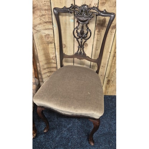 235 - A Collection of three 19th century carved back nursing chairs