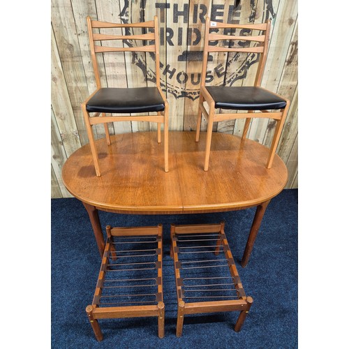 294 - Mid century macintosh Kirkcaldy diningroom table, two mid century chairs together with Mid century l... 