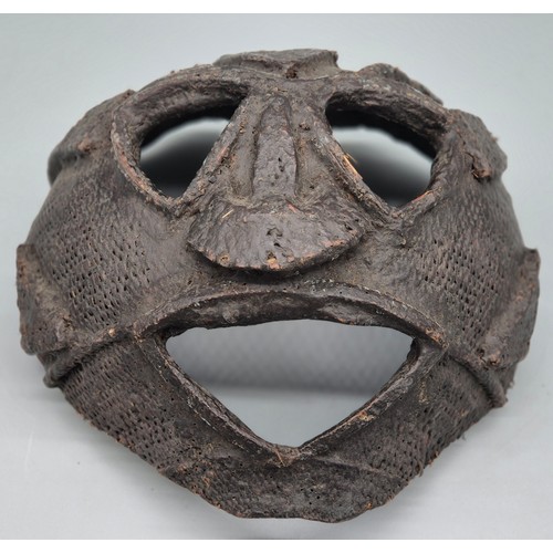 114 - Antique Tribal Woven and mud design face mask. Possibly Papua New Guinea or African Origin. Come fro... 