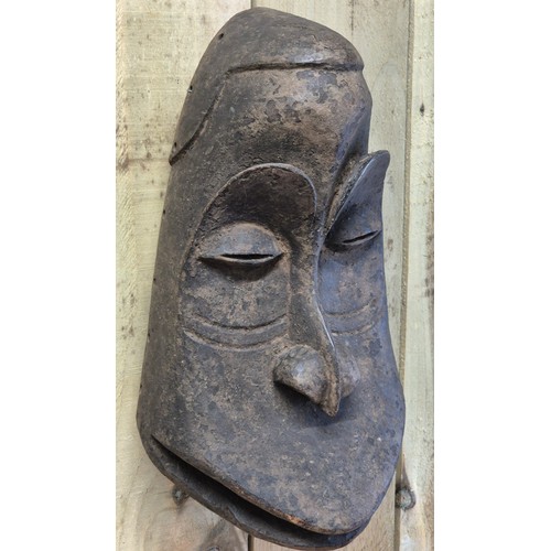 112 - Antique African Tribal Soko Hemba Tribe monkey mask. Hand carved wooden mask. [37cm length] From a p... 