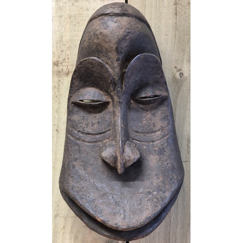 112 - Antique African Tribal Soko Hemba Tribe monkey mask. Hand carved wooden mask. [37cm length] From a p... 