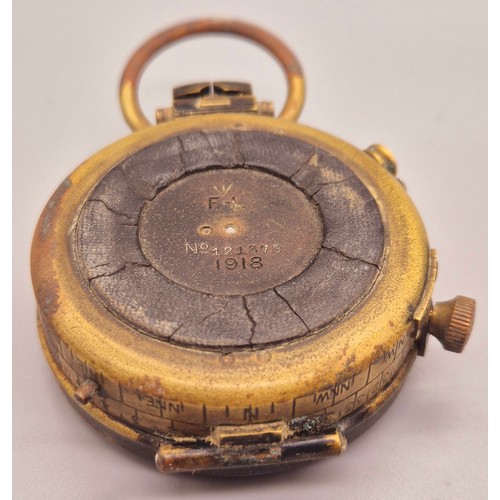 119 - WW1 D. Stock 1918 Edinburgh Military Compass No. 121378-belonging to Sgt. W. Fairweather- 1st Battal... 