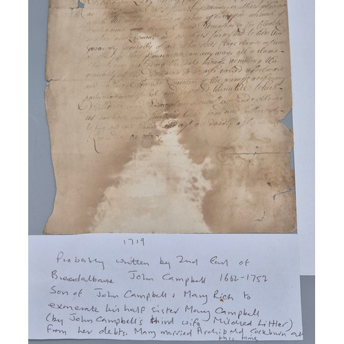 120 - Papers relating to the Campbell family, Earls of Breadalbane.
The following documents were the prope... 