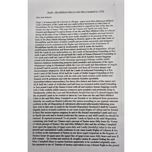 120 - Papers relating to the Campbell family, Earls of Breadalbane.
The following documents were the prope... 