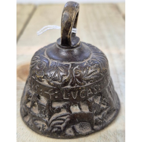 96 - 19th century Bronze Brass bell; Lucas: + Johannes: + Mathews: + Marcus: +