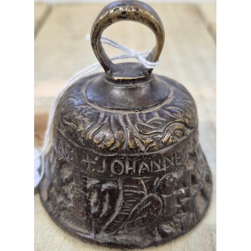 96 - 19th century Bronze Brass bell; Lucas: + Johannes: + Mathews: + Marcus: +