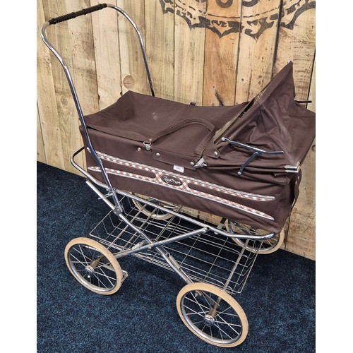 502 - 1970s Restmor Baby Stroller with chrome chassis