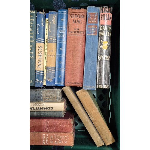 339 - Crate of mixed books; The Pillar by David Walker, Strong Mac by S.R. Crockett, various titles by Jos... 