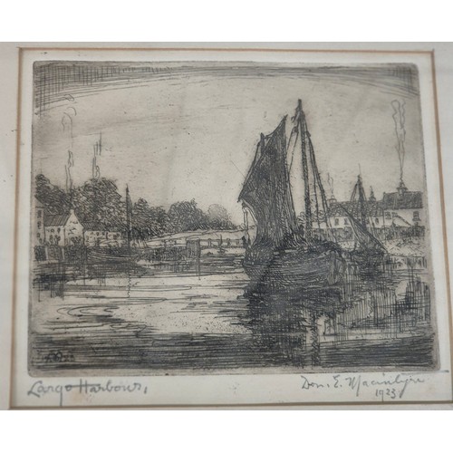 145 - A Collection of mixed original etchings: Don. E. Macintyre Two etching's titled 