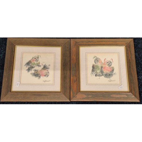 343 - A Collection of various artwork prints: Two Engravings depicting Well dressed ladies 