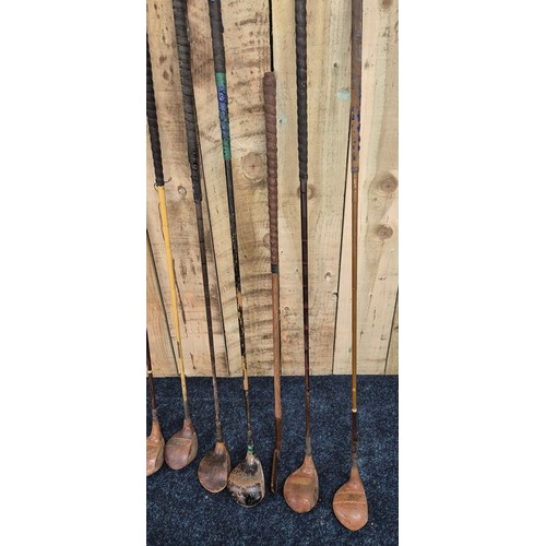 505 - A Collection of hickory shaft golf clubs: P. Forcan & Son St Andrews and various other makes.