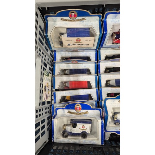 367 - A crate of Oxford Die Cast advertising van models [all boxed]