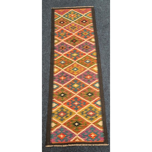 287 - Hand Knotted Maimana Kilim Runner rug. [200x69cm]