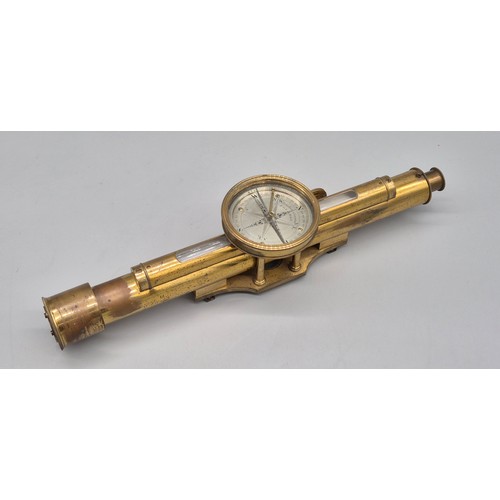 174 - 19th century brass level scope produced by Troughton & Simms of London. Fitted within a mahogany box... 