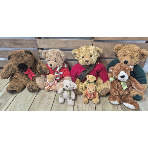 229 - A Collection of Nine Harrods London collectable teddy bears [45cm tallest]