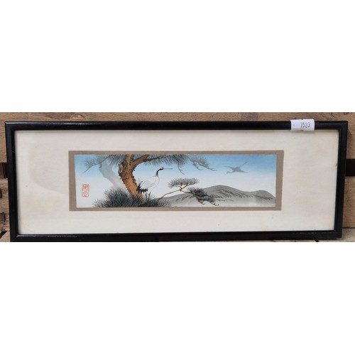 304 - J Turner 
Original watercolour depicting sailing boat on still waters. Together with a pair of Chine... 