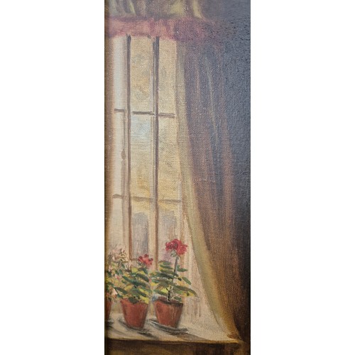 307 - J.D. Newham 
Original oil painting on canvas depicting seated old women having a cuppa. Signed and d... 