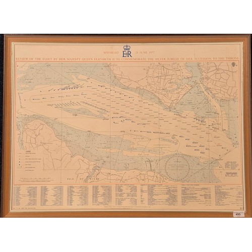 495 - Framed Naval Map 