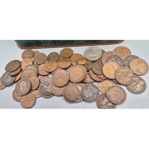 92 - Vintage Sharp's Imperial Toffee tin containing a large collection of British coinage. One Pennies, C... 