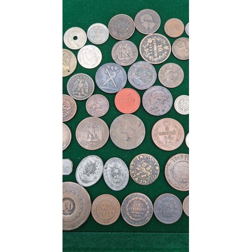 77 - A Collection of antique coinage; 1813 Birmingham three Pence-One Pound Note payable at the workhouse... 