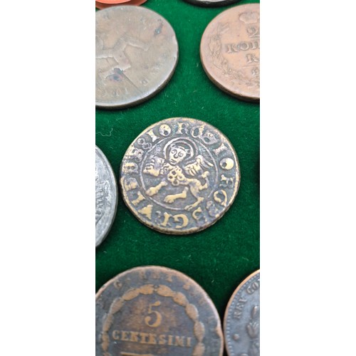 77 - A Collection of antique coinage; 1813 Birmingham three Pence-One Pound Note payable at the workhouse... 