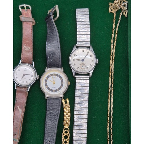 83 - A Collection of vintage watches; Summit 17 jewels Incabloc, Smiths gents watch, Timex shockproof, Le... 