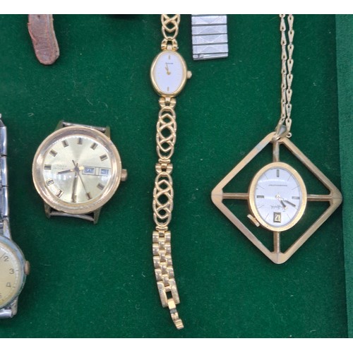 83 - A Collection of vintage watches; Summit 17 jewels Incabloc, Smiths gents watch, Timex shockproof, Le... 