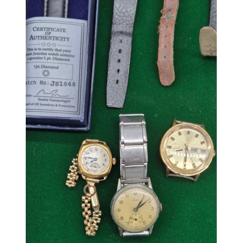 83 - A Collection of vintage watches; Summit 17 jewels Incabloc, Smiths gents watch, Timex shockproof, Le... 