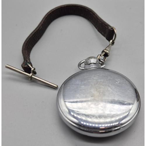 88 - 935 Swiss silver fob pocket watch, white enamel face with Roman Numerals. Together with a Smiths Emp... 