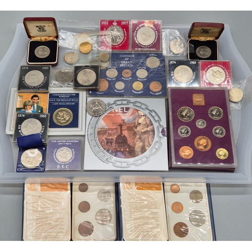 51 - A Tray of mixed British coinage; Isambard Kingdom Brunel coin set, Coinage of Great Britain 1970 and... 