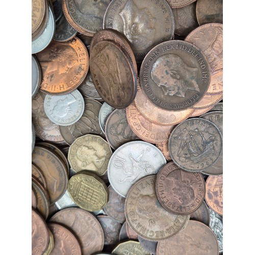 57 - A Large quantity of British coins; George V, Victorian and Queen Elizabeth II Coinage.