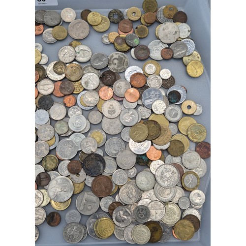 56 - Tray of mixed world coins; Includes American coinage.