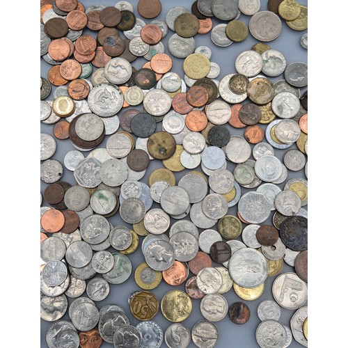 56 - Tray of mixed world coins; Includes American coinage.