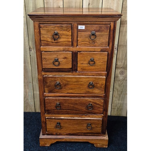 376 - Rustic pine 4 over 3 chest of drawers [107x55x30cm]