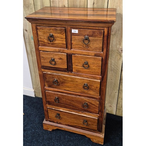 376 - Rustic pine 4 over 3 chest of drawers [107x55x30cm]