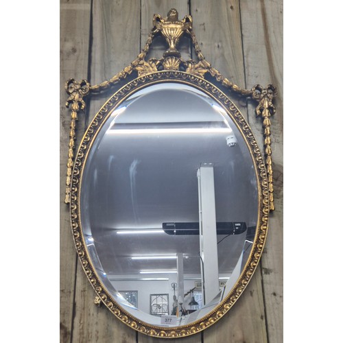 377 - A Reproduction Regency style mirror in gilt design [95x60cm]