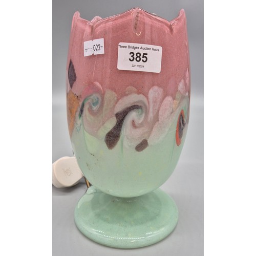 385 - Scottish art glass Vasart table lamp. [25cm high]