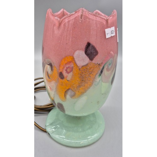 385 - Scottish art glass Vasart table lamp. [25cm high]