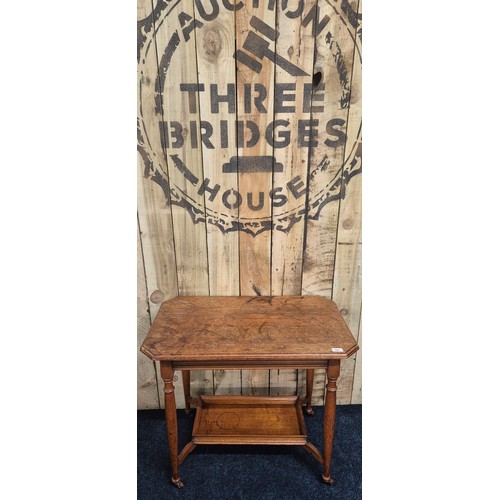 408 - 19th century two tier window table on ceramic casters [70x84x50cm]