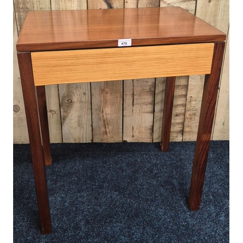 478 - Mid century Teak Remploy one drawer desk [71.5x60x40.5cm]