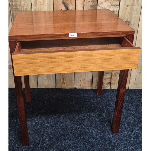 478 - Mid century Teak Remploy one drawer desk [71.5x60x40.5cm]