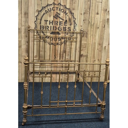 433 - 19th century double brass bed frame. Cast iron sides.