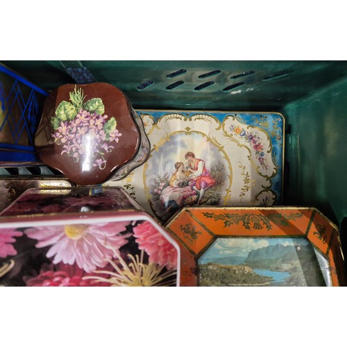 449 - A Large collection of vintage advertising tins; Bairns short hand biscuit tin, Loch Carron Near Kyle... 